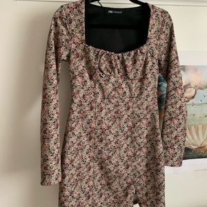 Zara floral mini dress
